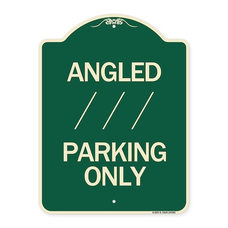 Signmission Angle Parking W/ Bidirectional Arrow 1 Heavy-Gauge Aluminum Sign, 24" x 18", G-1824-24346 A-DES-G-1824-24346